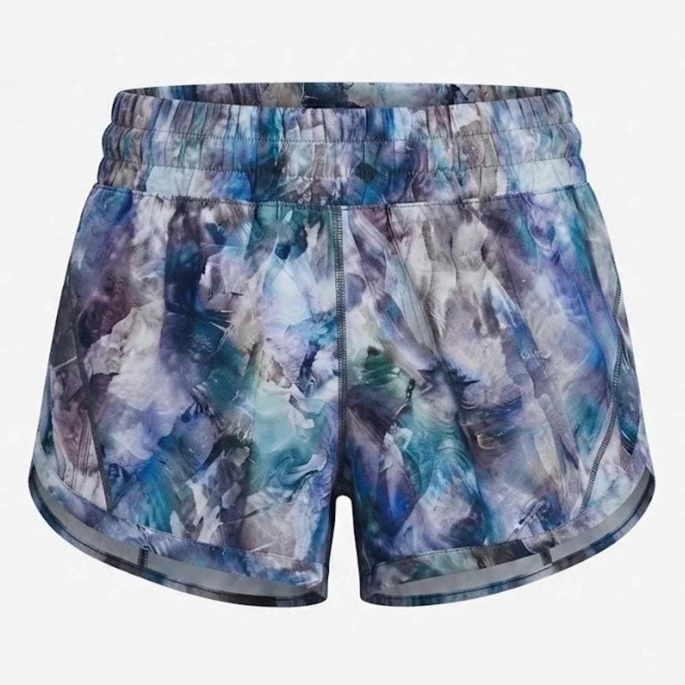 Lululemon Track That Mid-Rise Lined Short Blue Abstract Watercolor Size 8 - CJ
